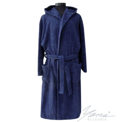 Памучен халат за баня в синьо Ритон